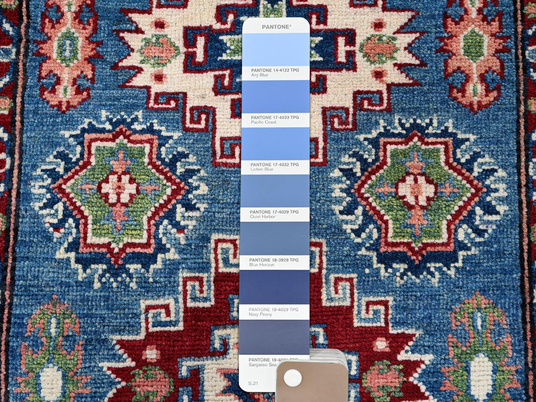 2'8" x 4'1" New Hand Knotted Blue Wool Rectangle Oriental Rug - MOA102401