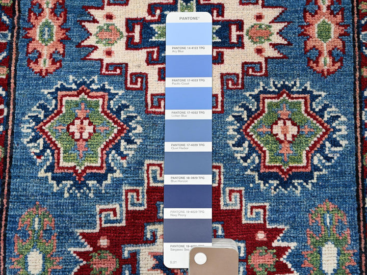 2'8" x 4'1" New Hand Knotted Blue Wool Rectangle Oriental Rug - MOA102401