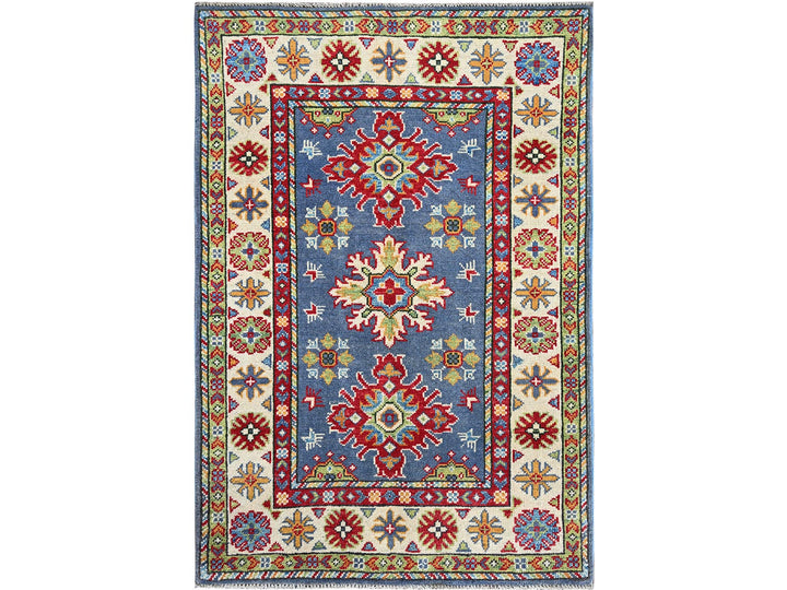 2'9" x 4'1" New Hand Knotted Blue Wool Rectangle Oriental Rug - MOA102404