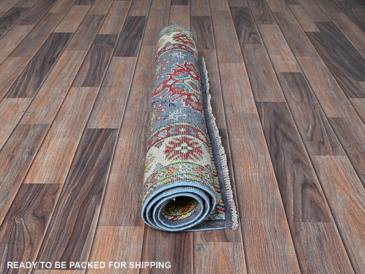 2'9" x 4'1" New Hand Knotted Blue Wool Rectangle Oriental Rug - MOA102404