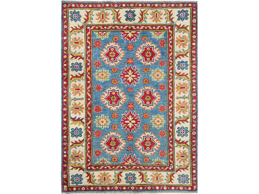 2'10" x 3'11" New Hand Knotted Blue Wool Rectangle Oriental Rug - MOA102405