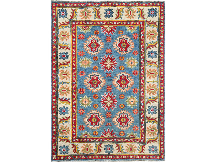 2'10" x 3'11" New Hand Knotted Blue Wool Rectangle Oriental Rug - MOA102405