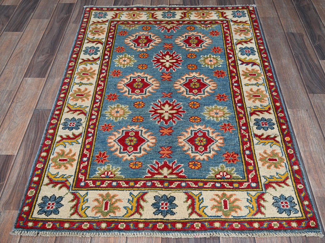 2'10" x 3'11" New Hand Knotted Blue Wool Rectangle Oriental Rug - MOA102405