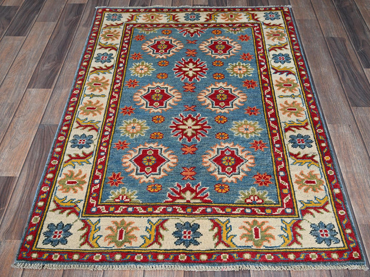 2'10" x 3'11" New Hand Knotted Blue Wool Rectangle Oriental Rug - MOA102405