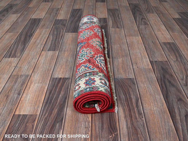 2'6" x 4'0" New Hand Knotted Red Wool Rectangle Oriental Rug - MOA102406