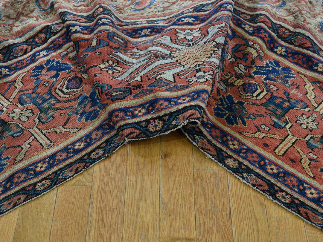 12'0" x 18'3" Vintage Hand Knotted Beige Wool Rectangle Oriental Rug - MOA10240817