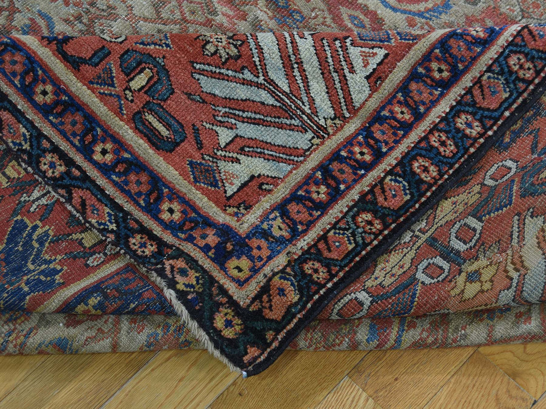 12'0" x 18'3" Vintage Hand Knotted Beige Wool Rectangle Oriental Rug - MOA10240817