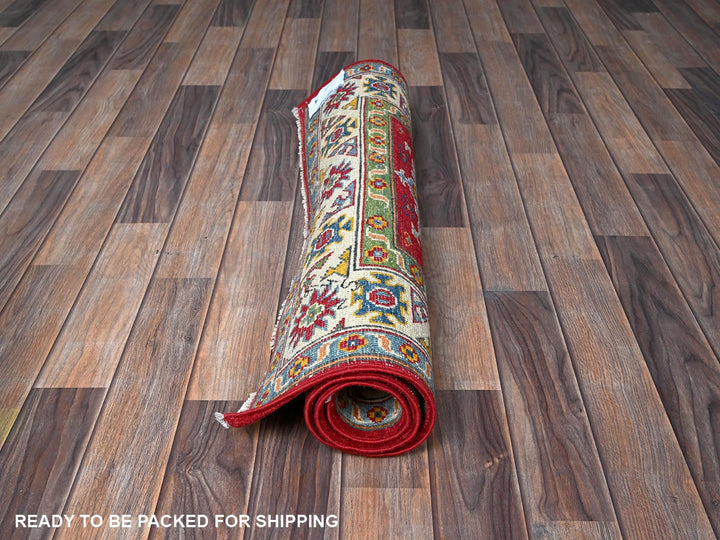 2'11" x 3'11" New Hand Knotted Red Wool Rectangle Oriental Rug - MOA102410