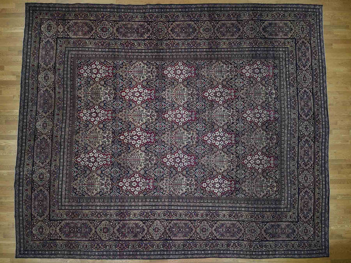 14'0" x 16'9" Vintage Hand Knotted Multicolored Wool Rectangle Oriental Rug - MOA10241179