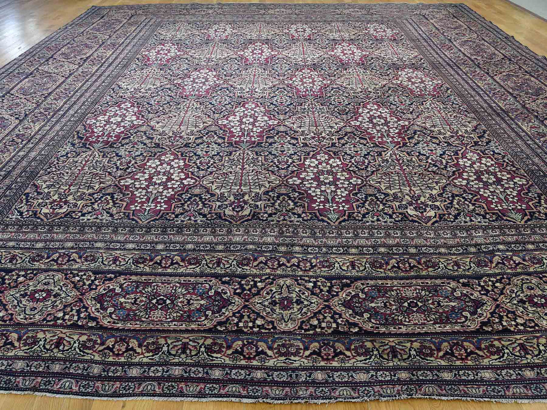 14'0" x 16'9" Vintage Hand Knotted Multicolored Wool Rectangle Oriental Rug - MOA10241179