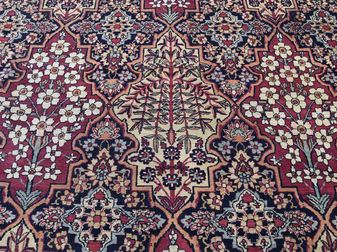 14'0" x 16'9" Vintage Hand Knotted Multicolored Wool Rectangle Oriental Rug - MOA10241179