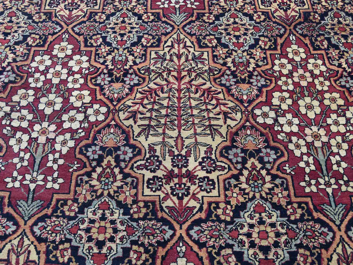 14'0" x 16'9" Vintage Hand Knotted Multicolored Wool Rectangle Oriental Rug - MOA10241179