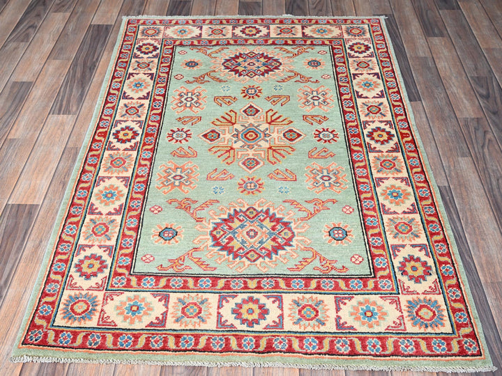 3'5" x 4'11" New Hand Knotted Green Wool Rectangle Oriental Rug - MOA102413