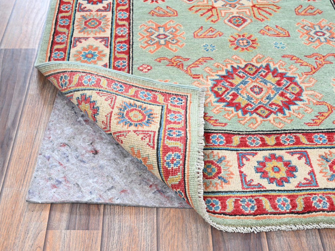 3'5" x 4'11" New Hand Knotted Green Wool Rectangle Oriental Rug - MOA102413
