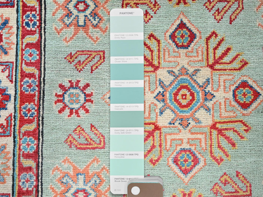 3'5" x 4'11" New Hand Knotted Green Wool Rectangle Oriental Rug - MOA102413