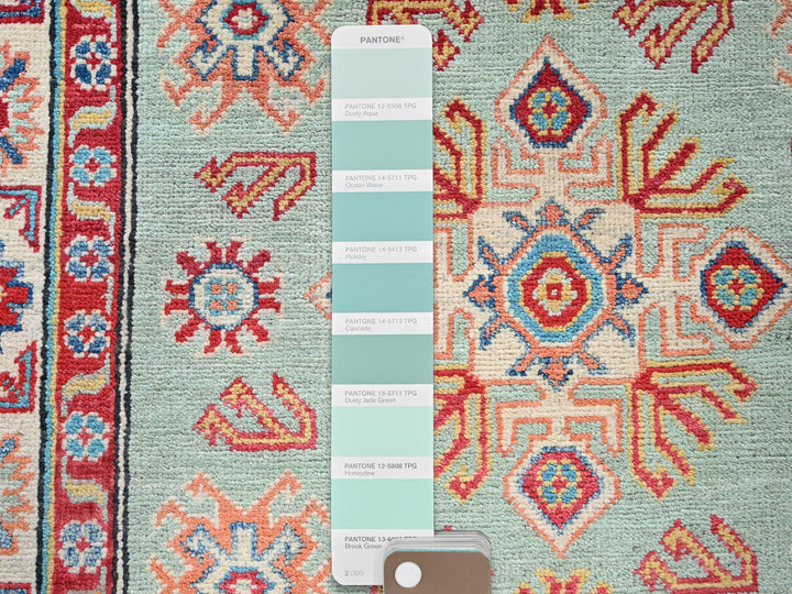 3'5" x 4'11" New Hand Knotted Green Wool Rectangle Oriental Rug - MOA102413