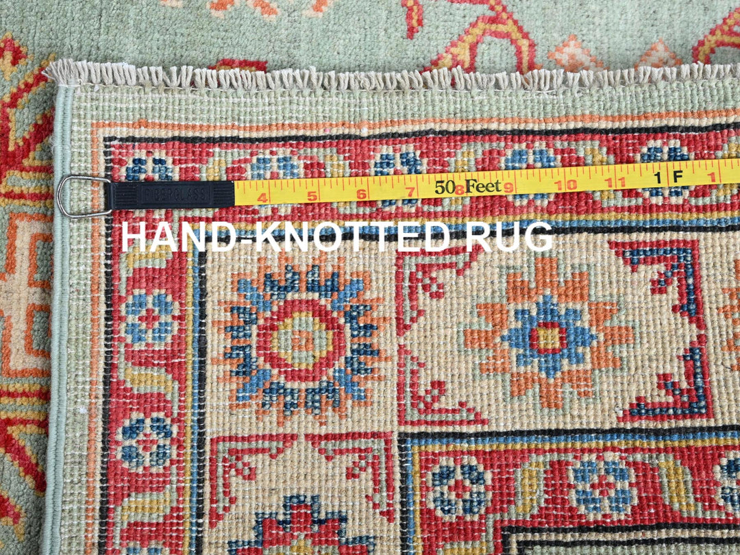 3'5" x 4'11" New Hand Knotted Green Wool Rectangle Oriental Rug - MOA102413