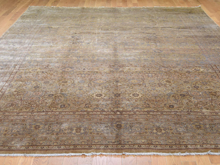 8'7" x 11'8" Vintage Hand Knotted Grey Wool Rectangle Oriental Rug - MOA10241570