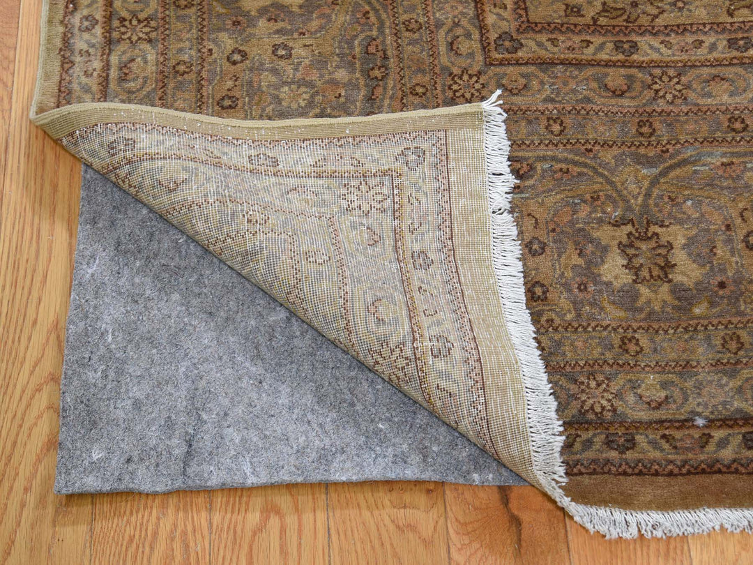 8'7" x 11'8" Vintage Hand Knotted Grey Wool Rectangle Oriental Rug - MOA10241570
