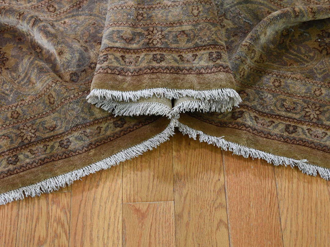 8'7" x 11'8" Vintage Hand Knotted Grey Wool Rectangle Oriental Rug - MOA10241570