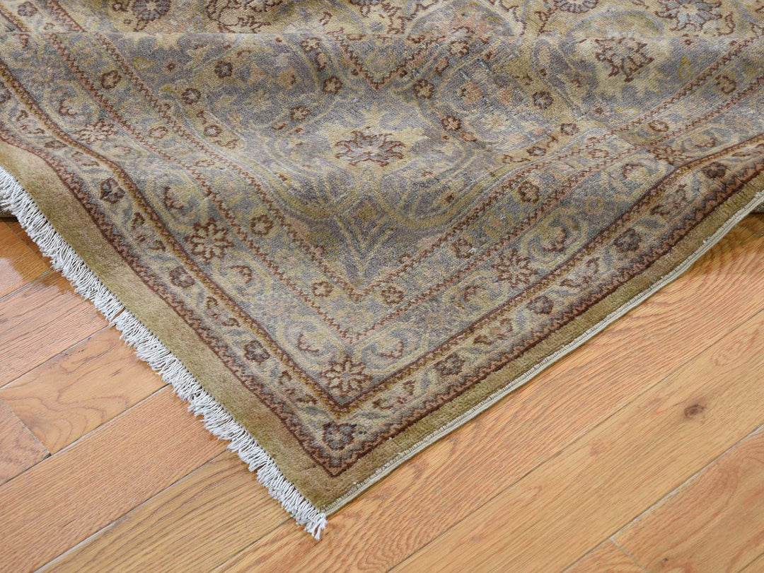 8'7" x 11'8" Vintage Hand Knotted Grey Wool Rectangle Oriental Rug - MOA10241570