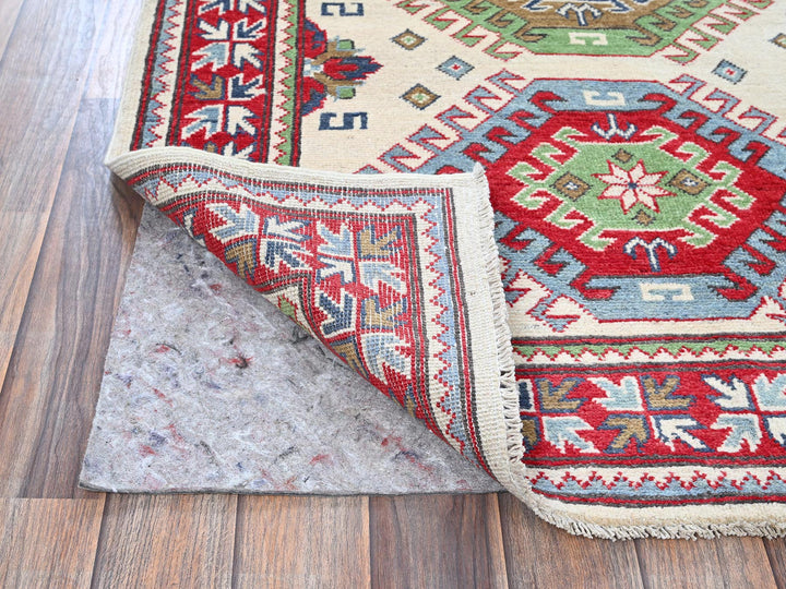 3'3" x 4'10" New Hand Knotted Ivory Wool Rectangle Oriental Rug - MOA102416