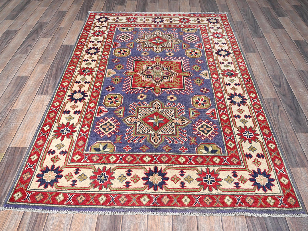 3'11" x 6'1" New Hand Knotted Purple Wool Rectangle Oriental Rug - MOA102417