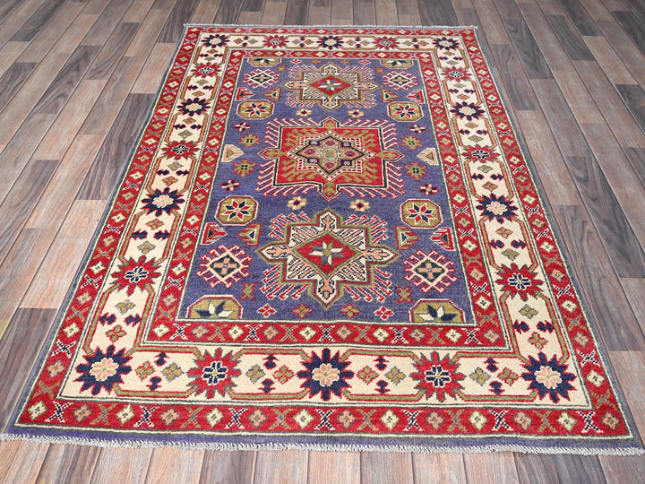 3'11" x 6'1" New Hand Knotted Purple Wool Rectangle Oriental Rug - MOA102417