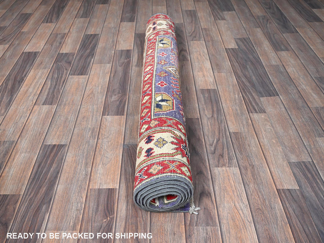 3'11" x 6'1" New Hand Knotted Purple Wool Rectangle Oriental Rug - MOA102417