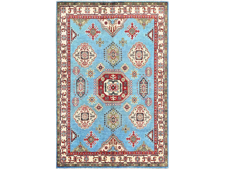 3'11" x 6'0" New Hand Knotted Blue Wool Rectangle Oriental Rug - MOA102418