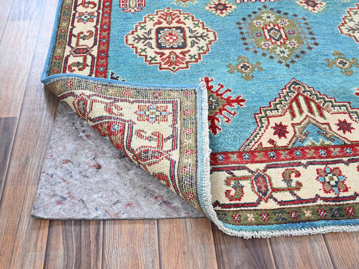 3'11" x 6'0" New Hand Knotted Blue Wool Rectangle Oriental Rug - MOA102418