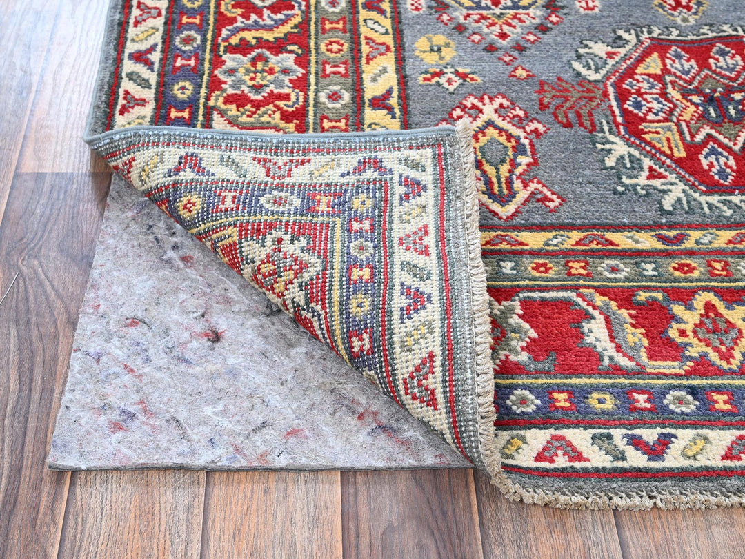4'1" x 5'10" New Hand Knotted Grey Wool Rectangle Oriental Rug - MOA102419