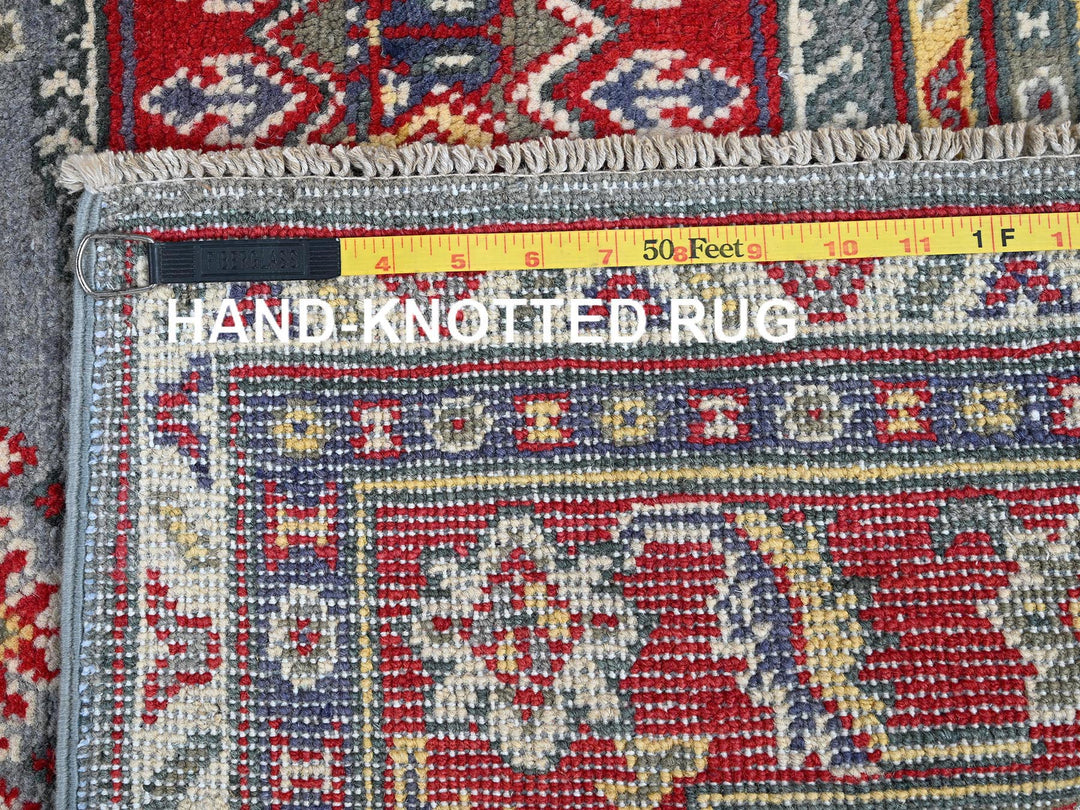 4'1" x 5'10" New Hand Knotted Grey Wool Rectangle Oriental Rug - MOA102419