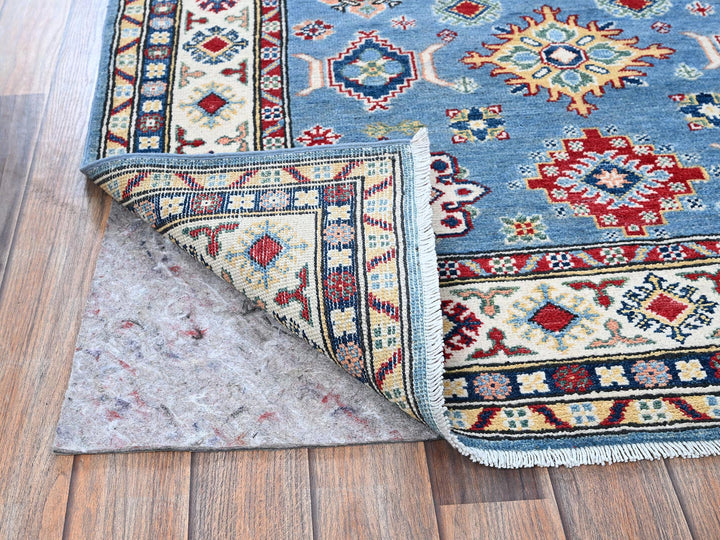 3'11" x 12'11" New Hand Knotted Blue Wool Runner Oriental Rug - MOA102420