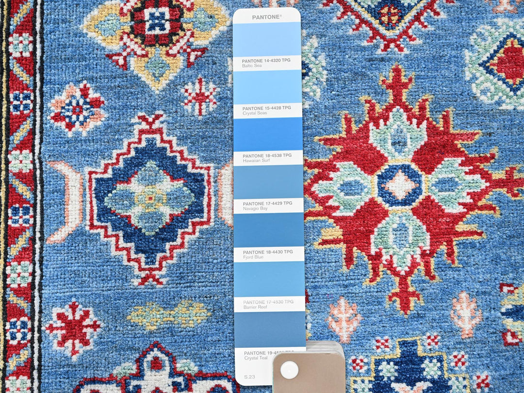 3'11" x 12'11" New Hand Knotted Blue Wool Runner Oriental Rug - MOA102420