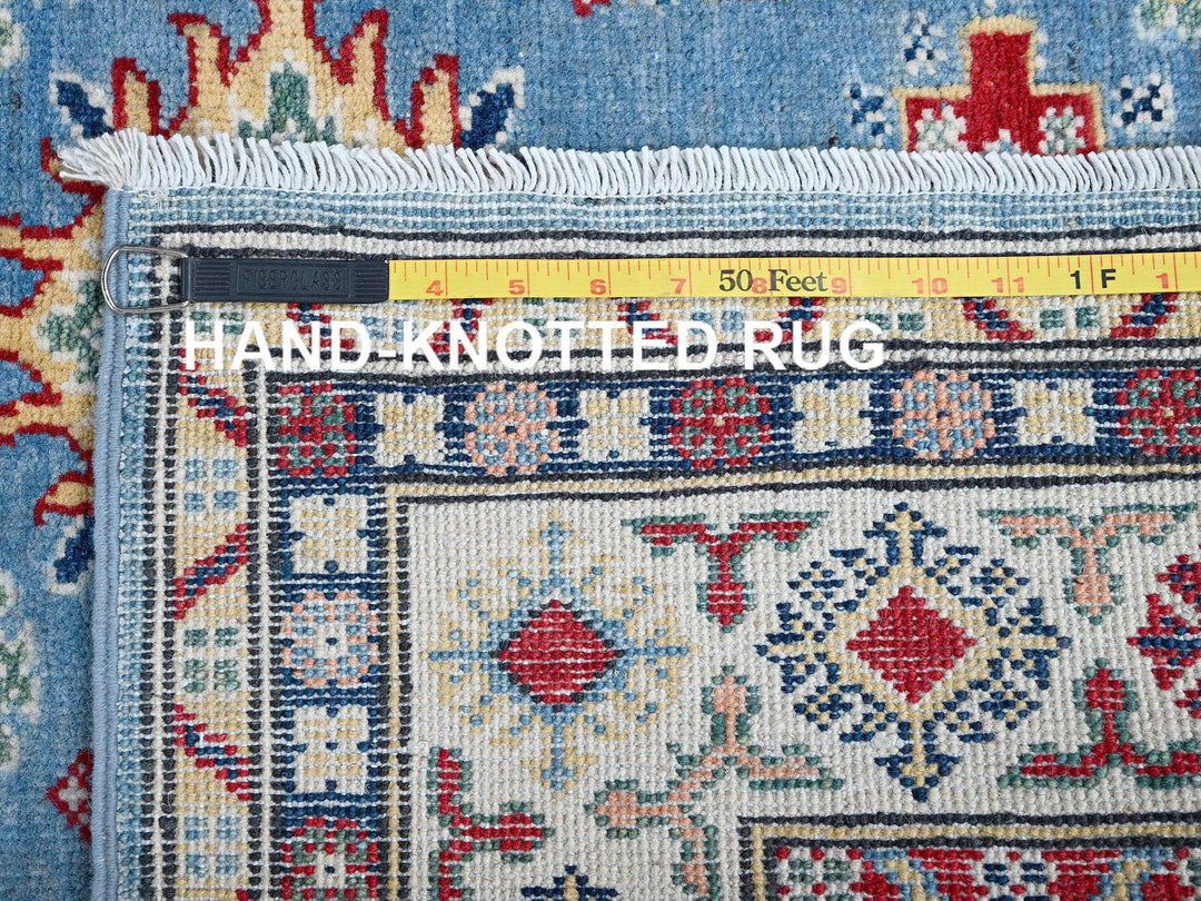3'11" x 12'11" New Hand Knotted Blue Wool Runner Oriental Rug - MOA102420