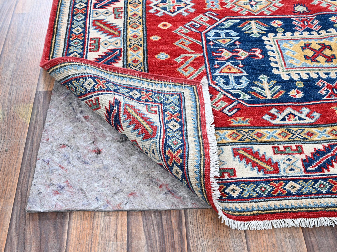 4'1" x 5'6" New Hand Knotted Red Wool Rectangle Oriental Rug - MOA102421