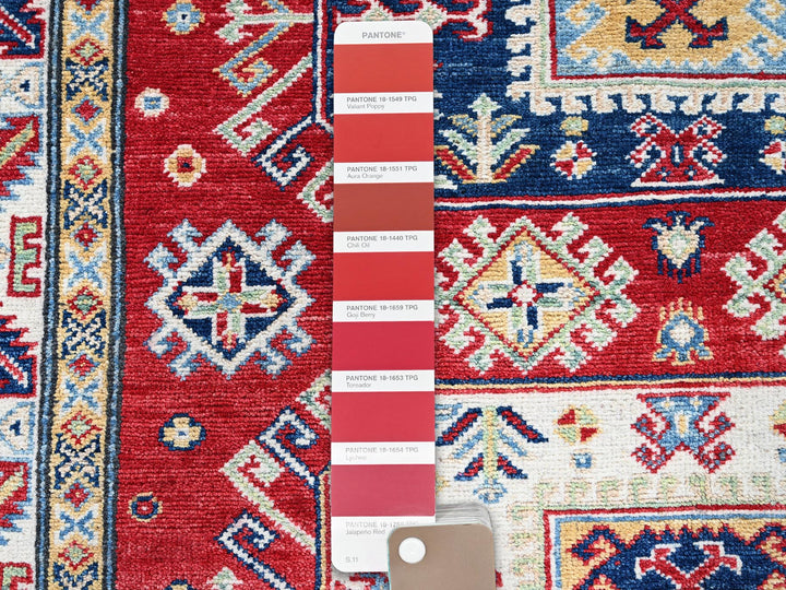 4'1" x 5'6" New Hand Knotted Red Wool Rectangle Oriental Rug - MOA102421