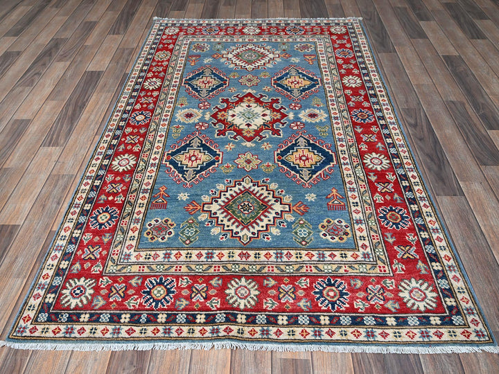 3'10" x 6'3" New Hand Knotted Blue Wool Rectangle Oriental Rug - MOA102422