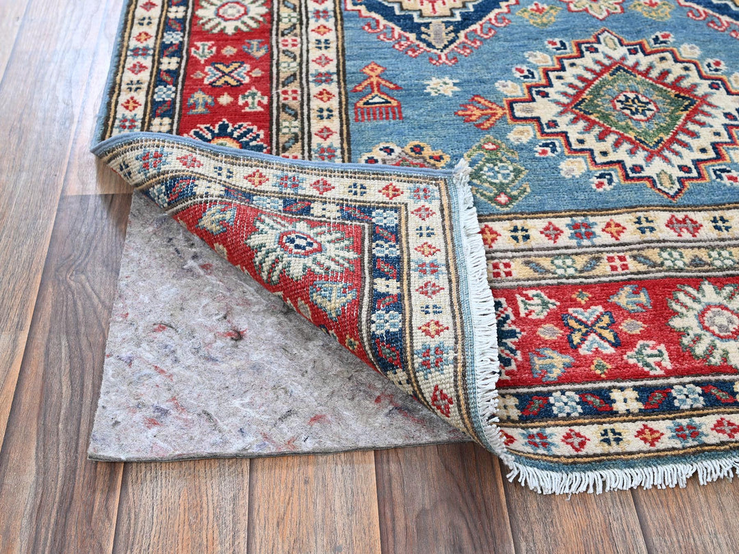 3'10" x 6'3" New Hand Knotted Blue Wool Rectangle Oriental Rug - MOA102422