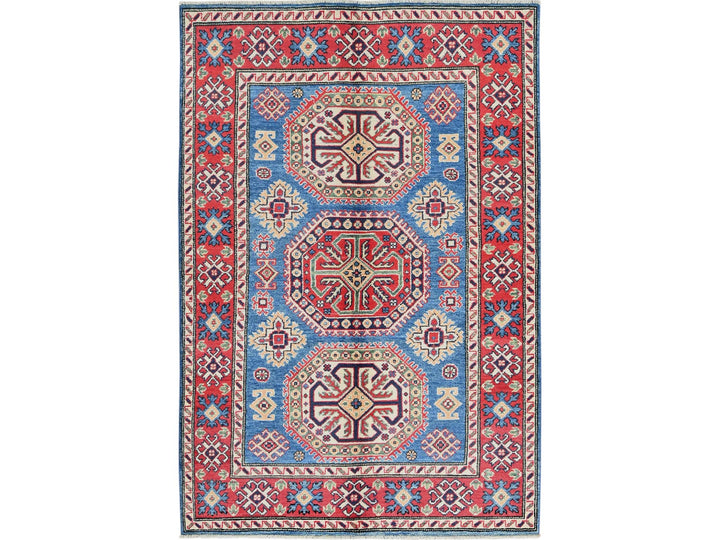4'1" x 6'0" New Hand Knotted Blue Wool Rectangle Oriental Rug - MOA102423