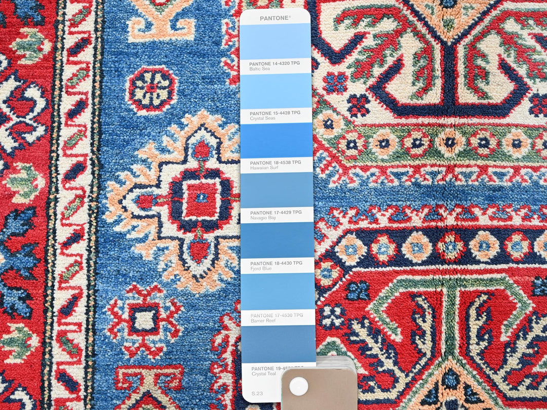 4'1" x 6'0" New Hand Knotted Blue Wool Rectangle Oriental Rug - MOA102423