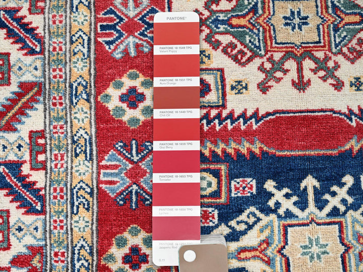 3'9" x 5'3" New Hand Knotted Red Wool Rectangle Oriental Rug - MOA102425