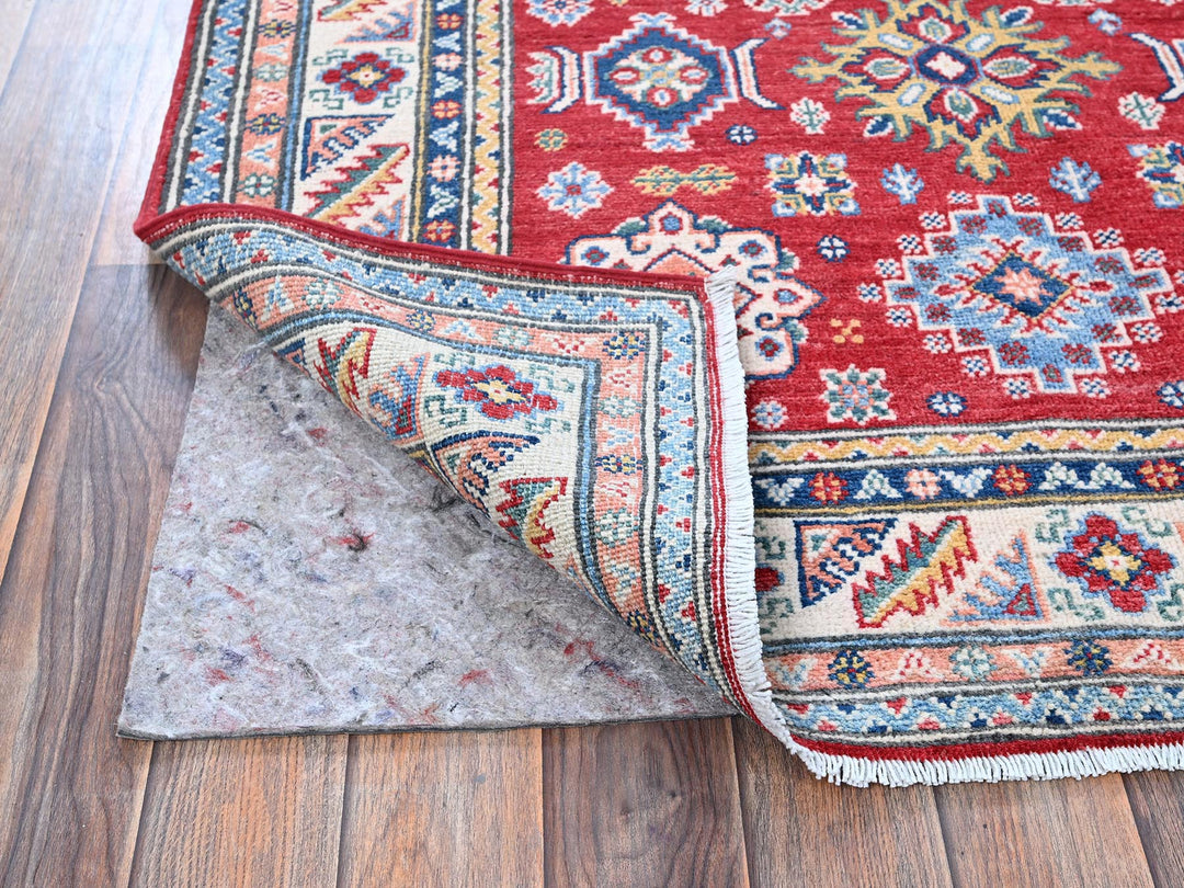 4'0" x 6'0" New Hand Knotted Red Wool Rectangle Oriental Rug - MOA102426