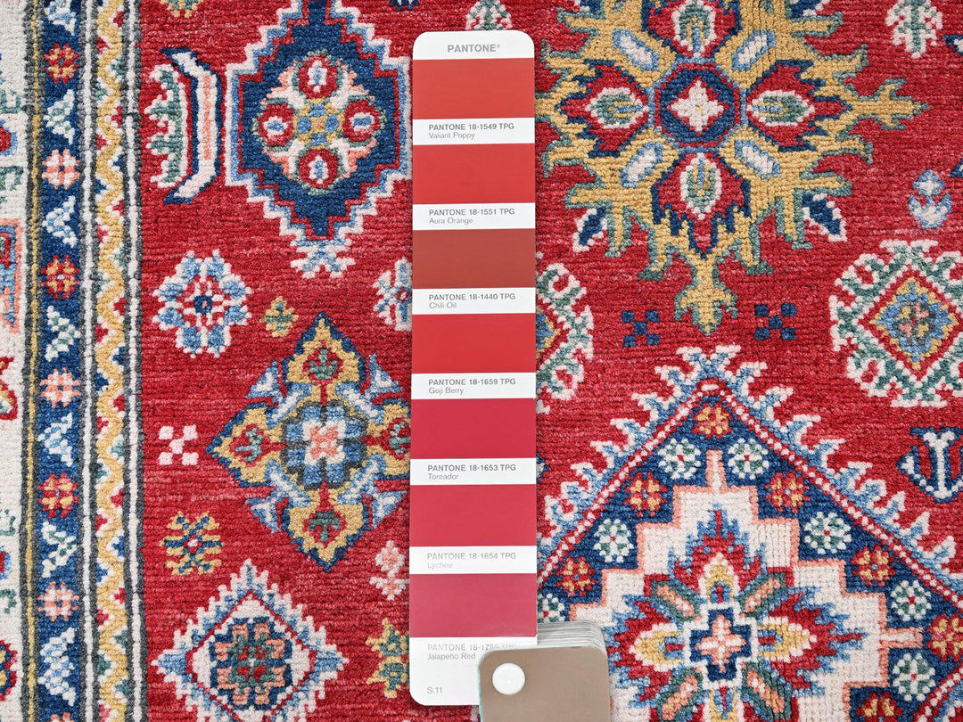 4'0" x 6'0" New Hand Knotted Red Wool Rectangle Oriental Rug - MOA102426