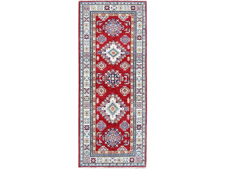 2'7" x 6'5" New Hand Knotted Red Wool Runner Oriental Rug - MOA102428