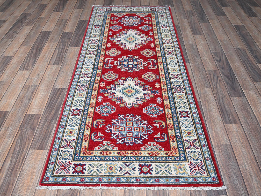2'7" x 6'5" New Hand Knotted Red Wool Runner Oriental Rug - MOA102428