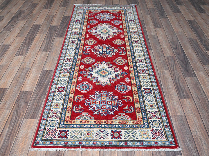 2'7" x 6'5" New Hand Knotted Red Wool Runner Oriental Rug - MOA102428