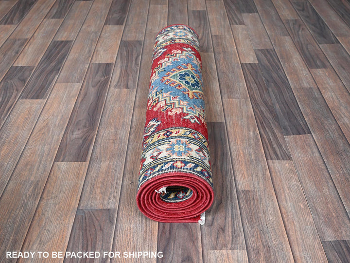 2'9" x 6'8" New Hand Knotted Red Wool Runner Oriental Rug - MOA102430