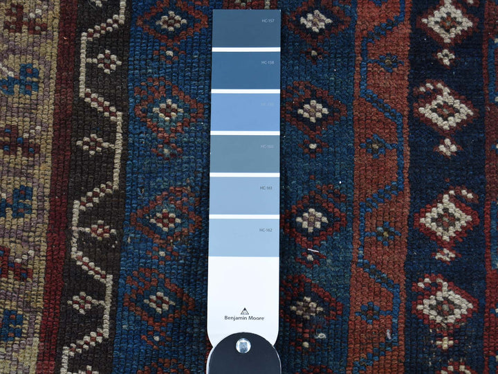 4'10" x 11'8" Vintage Hand Knotted Blue Wool Rectangle Oriental Rug - MOA10243138